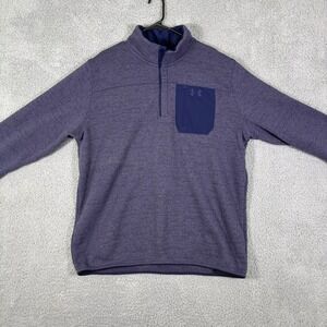 Under Armour Mens Specialist Henley 2.0 Fleece Pullover Blue 3XL 1316276